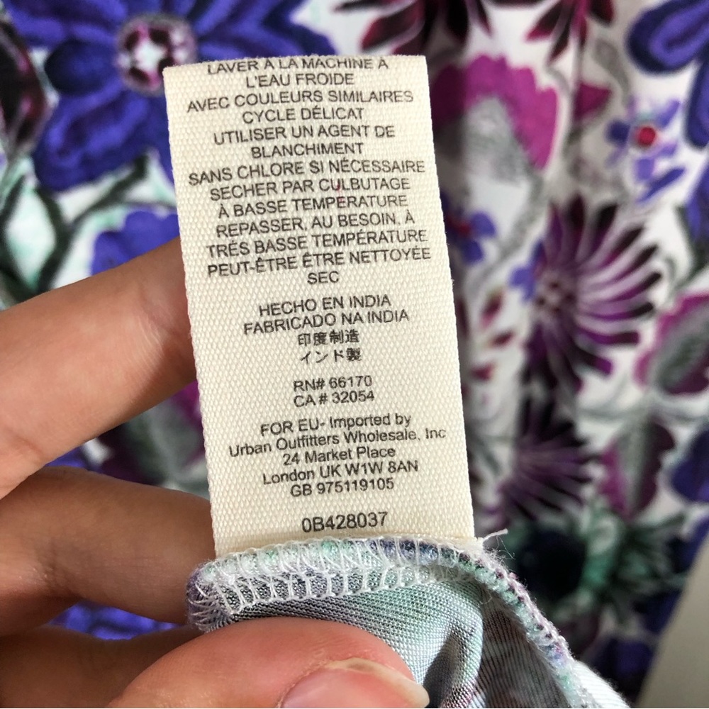 Free People - Floral Mini Dress Size Medium 70s Abstract - Picture 5 of 6